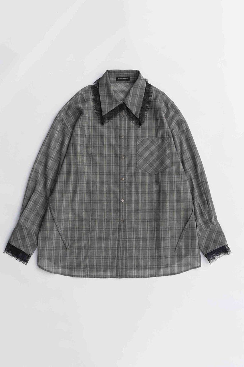 【メゾンスペシャル/MAISON SPECIAL】の2way Attachment Lace Shirt/2WAYアタッチメントレースシャツ インテリア・キッズ・メンズ・レディースファッション・服の通販 founy(ファニー) 　ファッション　Fashion　レディースファッション　Fashion for Women　トップス・カットソー　Cut & Sew Tops　シャツ・ブラウス・オフィスカジュアル　Elegant Blouses & Button-Ups　2025年　2025　2025-2026秋冬・A/W　Autumn/Winter 2025–26 AW25–26　なめらか　Smooth, Silky Texture　カフス　Cuff Design　スリーブ　Sleeve, Long Sleeve / Short Sleeve　ラップ　Wrap, Wrap Design　レース　Lace, Lace Fabric　ロング　Long, Long-Length　A/W・秋冬　Autumn/Winter　GRY(グレー)|ID: prp329100004631625 ipo3291000000033328406