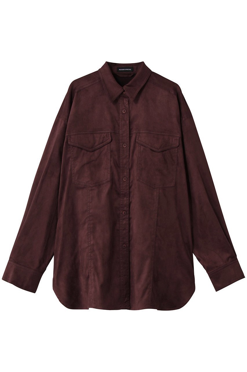 【メゾンスペシャル/MAISON SPECIAL】のBicolor Stitched Suede Shirt/バイカラーステッチスエードシャツ インテリア・キッズ・メンズ・レディースファッション・服の通販 founy(ファニー) ファッション Fashion レディースファッション Fashion for Women トップス・カットソー Cut & Sew Tops シャツ・ブラウス・オフィスカジュアル Elegant Blouses & Button-Ups なめらか Smooth, Silky Texture ショルダー Shoulder, Shoulder Strap シンプル Simple, Minimal スリーブ Sleeve, Long Sleeve / Short Sleeve ドロップ Drop Shoulder, Dropped Style フォルム Silhouette, Form ベーシック Basic, Essential リアル Real, Realistic リラックス Relax, Relaxed Fit ロング Long, Long-Length エレガント 上品 Elegant BRD(ボルドー)|ID: prp329100004631631 ipo3291000000035966034