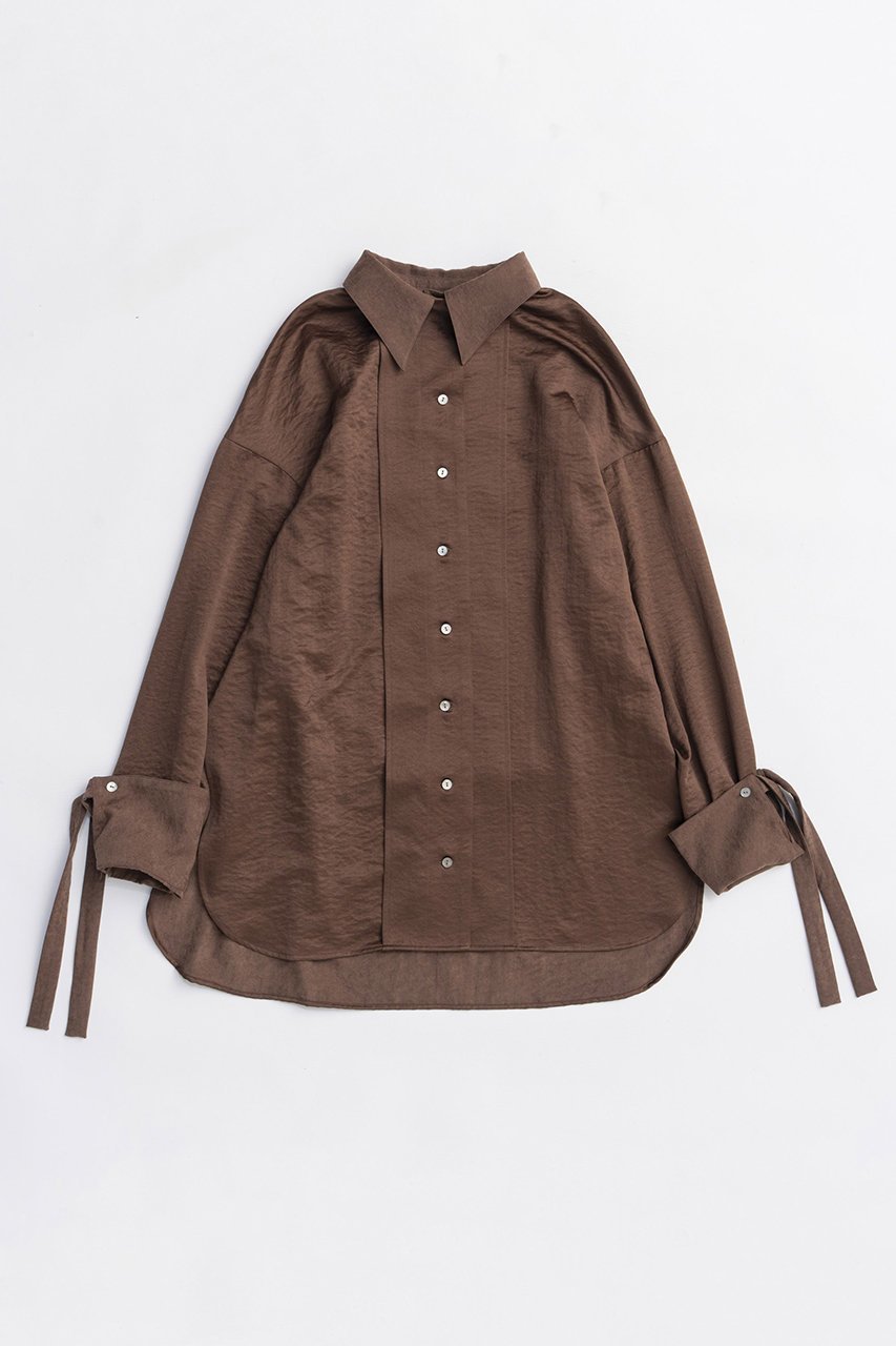 【メゾンスペシャル/MAISON SPECIAL】の2way Satin Oversized Shirt/2WAYサテンオーバーシャツ インテリア・キッズ・メンズ・レディースファッション・服の通販 founy(ファニー) 　ファッション　Fashion　レディースファッション　Fashion for Women　トップス・カットソー　Cut & Sew Tops　シャツ・ブラウス・オフィスカジュアル　Elegant Blouses & Button-Ups　2025年　2025　2025-2026秋冬・A/W　Autumn/Winter 2025–26 AW25–26　なめらか　Smooth, Silky Texture　カフス　Cuff Design　サテン　Satin, Glossy Fabric　シンプル　Simple, Minimal　スリット　Slit, Slit Detail　スリーブ　Sleeve, Long Sleeve / Short Sleeve　ピーチ　Peach, Soft Touch　リボン　Ribbon, Bow　ロング　Long, Long-Length　エレガント 上品　Elegant　A/W・秋冬　Autumn/Winter　BRN(ブラウン)|ID: prp329100004631632 ipo3291000000033328510
