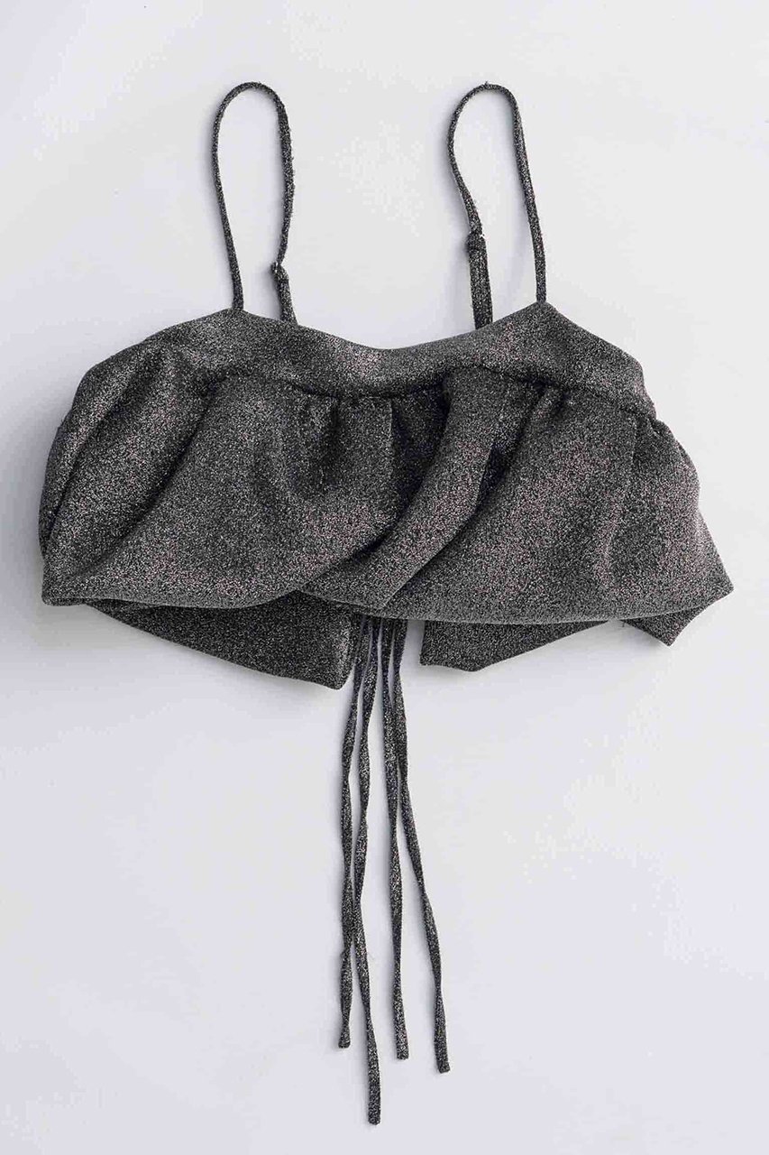 【メゾンスペシャル/MAISON SPECIAL】のGlitter Volume Balloon Bustier/グリッターボリュームバルーンビスチェ インテリア・キッズ・メンズ・レディースファッション・服の通販 founy(ファニー) 　ファッション　Fashion　レディースファッション　Fashion for Women　トップス・カットソー　Cut & Sew Tops　キャミソール&ノースリーブ　Camisoles & Sleeveless Tops　シャツ・ブラウス・オフィスカジュアル　Elegant Blouses & Button-Ups　ビスチェ　Bustiers & Corset Tops / Layered Bustier Style　カットソー　Cut and Sewn Top　ジャケット　Jacket, Outerwear　スウェット / スエット　Sweatshirt, Sweatwear　ノースリーブ　Sleeveless, No-Sleeve　ビスチェ　Bustier, Corset Top　ボンディング　Bonding, Bonded Fabric　リボン　Ribbon, Bow　SLV(シルバー)|ID: prp329100004631635 ipo3291000000033328553