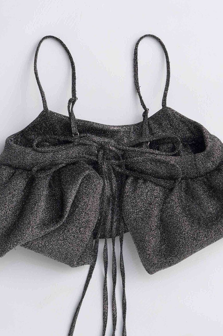 【メゾンスペシャル/MAISON SPECIAL】のGlitter Volume Balloon Bustier/グリッターボリュームバルーンビスチェ 人気、トレンドファッション・服の通販 founy(ファニー) 　ファッション　Fashion　レディースファッション　Fashion for Women　トップス・カットソー　Cut & Sew Tops　キャミソール&ノースリーブ　Camisoles & Sleeveless Tops　シャツ・ブラウス・オフィスカジュアル　Elegant Blouses & Button-Ups　ビスチェ　Bustiers & Corset Tops / Layered Bustier Style　カットソー　Cut and Sewn Top　ジャケット　Jacket, Outerwear　スウェット / スエット　Sweatshirt, Sweatwear　ノースリーブ　Sleeveless, No-Sleeve　ビスチェ　Bustier, Corset Top　ボンディング　Bonding, Bonded Fabric　リボン　Ribbon, Bow　other-4|ID: prp329100004631635 ipo3291000000033328558