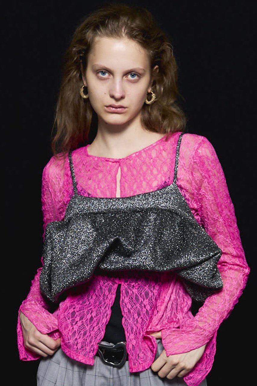 【メゾンスペシャル/MAISON SPECIAL】のGlitter Volume Balloon Bustier/グリッターボリュームバルーンビスチェ 人気、トレンドファッション・服の通販 founy(ファニー) 　ファッション　Fashion　レディースファッション　Fashion for Women　トップス・カットソー　Cut & Sew Tops　キャミソール&ノースリーブ　Camisoles & Sleeveless Tops　シャツ・ブラウス・オフィスカジュアル　Elegant Blouses & Button-Ups　ビスチェ　Bustiers & Corset Tops / Layered Bustier Style　カットソー　Cut and Sewn Top　ジャケット　Jacket, Outerwear　スウェット / スエット　Sweatshirt, Sweatwear　ノースリーブ　Sleeveless, No-Sleeve　ビスチェ　Bustier, Corset Top　ボンディング　Bonding, Bonded Fabric　リボン　Ribbon, Bow　再入荷　Restock / Back in Stock　other-7|ID: prp329100004631635 ipo3291000000035052121