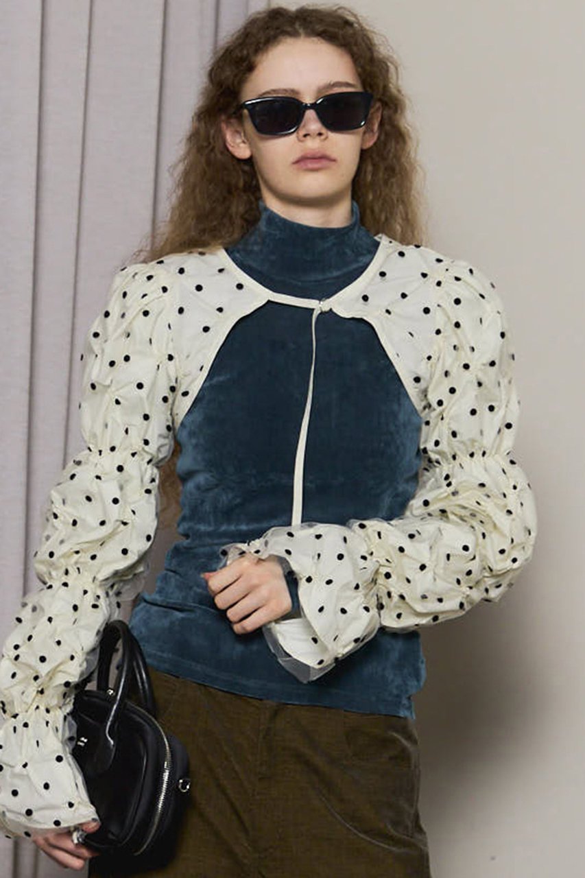 【メゾンスペシャル/MAISON SPECIAL】のTulle Layered Shirring Bolero/チュールレイヤードシャーリングボレロ 人気、トレンドファッション・服の通販 founy(ファニー) 　ファッション　Fashion　レディースファッション　Fashion for Women　アウター　Coat / Outerwear Collection　ボレロ・ショート丈ジャケット / ドレス羽織りに　Boleros & Short Jackets　トップス・カットソー　Cut & Sew Tops　シャツ・ブラウス・オフィスカジュアル　Elegant Blouses & Button-Ups　オレンジ　Orange　コンパクト　Compact, Small Size　スリーブ　Sleeve, Long Sleeve / Short Sleeve　タフタ　Taffeta, Structured Fabric　チェック　Check, Plaid, Tartan　チュール　Tulip, Tulip Motif　ボレロ　Bolero, Short Cardigan　ロング　Long, Long-Length　無地　Plain, Solid Color　other-3|ID: prp329100004631637 ipo3291000000035900527