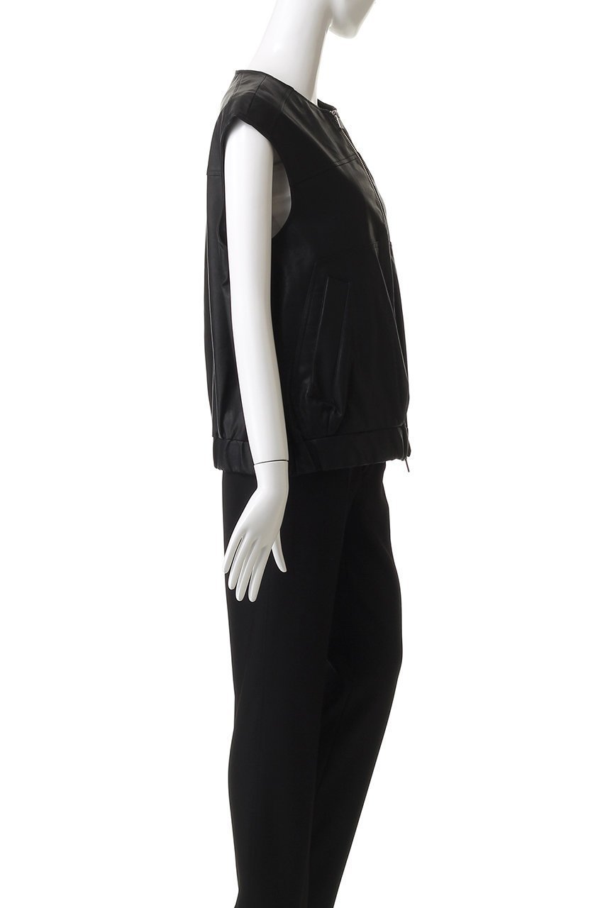 【メゾンスペシャル/MAISON SPECIAL】のfaux Leather Vest/フェイクレザーベスト 人気、トレンドファッション・服の通販 founy(ファニー) 　ファッション　Fashion　レディースファッション　Fashion for Women　アウター　Coat / Outerwear Collection　レディースジャケット・軽アウター　Jackets　インナー　Innerwear　ギャザー　Gathered, Ruffled　ジップ　Zip, Zipper　ジャケット　Jacket, Outerwear　バランス　Balance, Style Balance　フェイクレザー　Faux Leather, PU Leather　フロント　Front, Front Design　ベスト　Vest, Waistcoat　メタリック　Metallic, Shiny Finish　モダン　Modern, Contemporary　リアル　Real, Realistic　羽織　Haori, Light Jacket　軽量　Lightweight, Ultra Light　other-3|ID: prp329100004631641 ipo3291000000035884149