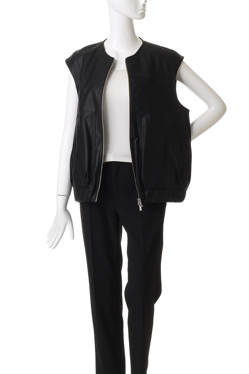 【メゾンスペシャル/MAISON SPECIAL】のfaux Leather Vest/フェイクレザーベスト 人気、トレンドファッション・服の通販 founy(ファニー) 　ファッション　Fashion　レディースファッション　Fashion for Women　アウター　Coat / Outerwear Collection　レディースジャケット・軽アウター　Jackets　インナー　Innerwear　ギャザー　Gathered, Ruffled　ジップ　Zip, Zipper　ジャケット　Jacket, Outerwear　バランス　Balance, Style Balance　フェイクレザー　Faux Leather, PU Leather　フロント　Front, Front Design　ベスト　Vest, Waistcoat　メタリック　Metallic, Shiny Finish　モダン　Modern, Contemporary　リアル　Real, Realistic　羽織　Haori, Light Jacket　軽量　Lightweight, Ultra Light　other-7|ID: prp329100004631641 ipo3291000000035884153