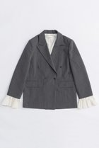 【メゾンスペシャル/MAISON SPECIAL】のRuffle Sleeves Jacket/フリルスリーブジャケット 人気、トレンドファッション・服の通販 founy(ファニー) ファッション Fashion レディースファッション Fashion for Women アウター Coat / Outerwear Collection レディースジャケット・軽アウター Jackets ジャケット Jacket, Outerwear ストライプ Stripe, Striped Pattern スラックス Slacks, Dress Pants スリーブ Sleeve, Long Sleeve / Short Sleeve セットアップ Set-Up, Coordinated Outfit ダウン Down, Puffer チェック Check, Plaid, Tartan チェーン Chain, Chain Strap フリル Frill, Ruffle フレア Flare, Flared フロント Front, Front Design ベーシック Basic, Essential ミックス Mix, Mixed Style A/W・秋冬 Autumn/Winter おすすめ Recommended / Our Picks エレガント 上品 Elegant 2025年 2025 2025-2026秋冬・A/W Autumn/Winter 2025–26 AW25–26 thumbnail GRY(グレー)|ID: prp329100004631642 ipo3291000000033328652