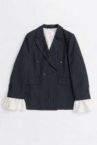 【メゾンスペシャル/MAISON SPECIAL】のRuffle Sleeves Jacket/フリルスリーブジャケット 人気、トレンドファッション・服の通販 founy(ファニー) ファッション Fashion レディースファッション Fashion for Women アウター Coat / Outerwear Collection レディースジャケット・軽アウター Jackets ジャケット Jacket, Outerwear ストライプ Stripe, Striped Pattern スラックス Slacks, Dress Pants スリーブ Sleeve, Long Sleeve / Short Sleeve セットアップ Set-Up, Coordinated Outfit ダウン Down, Puffer チェック Check, Plaid, Tartan チェーン Chain, Chain Strap フリル Frill, Ruffle フレア Flare, Flared フロント Front, Front Design ベーシック Basic, Essential ミックス Mix, Mixed Style A/W・秋冬 Autumn/Winter おすすめ Recommended / Our Picks エレガント 上品 Elegant 2025年 2025 2025-2026秋冬・A/W Autumn/Winter 2025–26 AW25–26 thumbnail NVY(ネイビー)|ID: prp329100004631642 ipo3291000000033328653