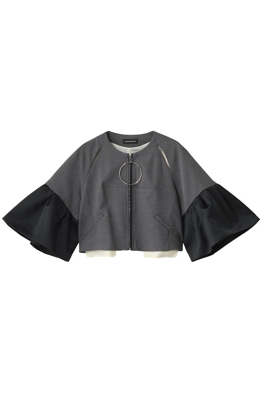 【メゾンスペシャル/MAISON SPECIAL】のDome Sleeve Zip Jacket/ドームスリーブジップジャケット インテリア・キッズ・メンズ・レディースファッション・服の通販 founy(ファニー) 　ファッション　Fashion　レディースファッション　Fashion for Women　アウター　Coat / Outerwear Collection　レディースジャケット・軽アウター　Jackets　2025年　2025　2025-2026秋冬・A/W　Autumn/Winter 2025–26 AW25–26　おすすめ　Recommended / Our Picks　インナー　Innerwear　オケージョン　Occasion Wear　カーディガン　Cardigan, Knitwear　コンシャス　Conscious, Bodycon　コンパクト　Compact, Small Size　サテン　Satin, Glossy Fabric　ジップ　Zip, Zipper　ジャケット　Jacket, Outerwear　ダブル　Double, Double-Breasted　A/W・秋冬　Autumn/Winter　羽織　Haori, Light Jacket　GRY(グレー)|ID: prp329100004631643 ipo3291000000033328664
