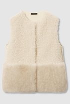 【アルアバイル/allureville】のフェイクボアコンビニットジレ アイボリー|ID: prp329100004631646 ipo3291000000035741796