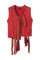【メゾンスペシャル/MAISON SPECIAL】のRibbon Stitch Knit Vest/リボンステッチニットベスト RED(レッド)|ID: prp329100004631650 ipo3291000000035797913