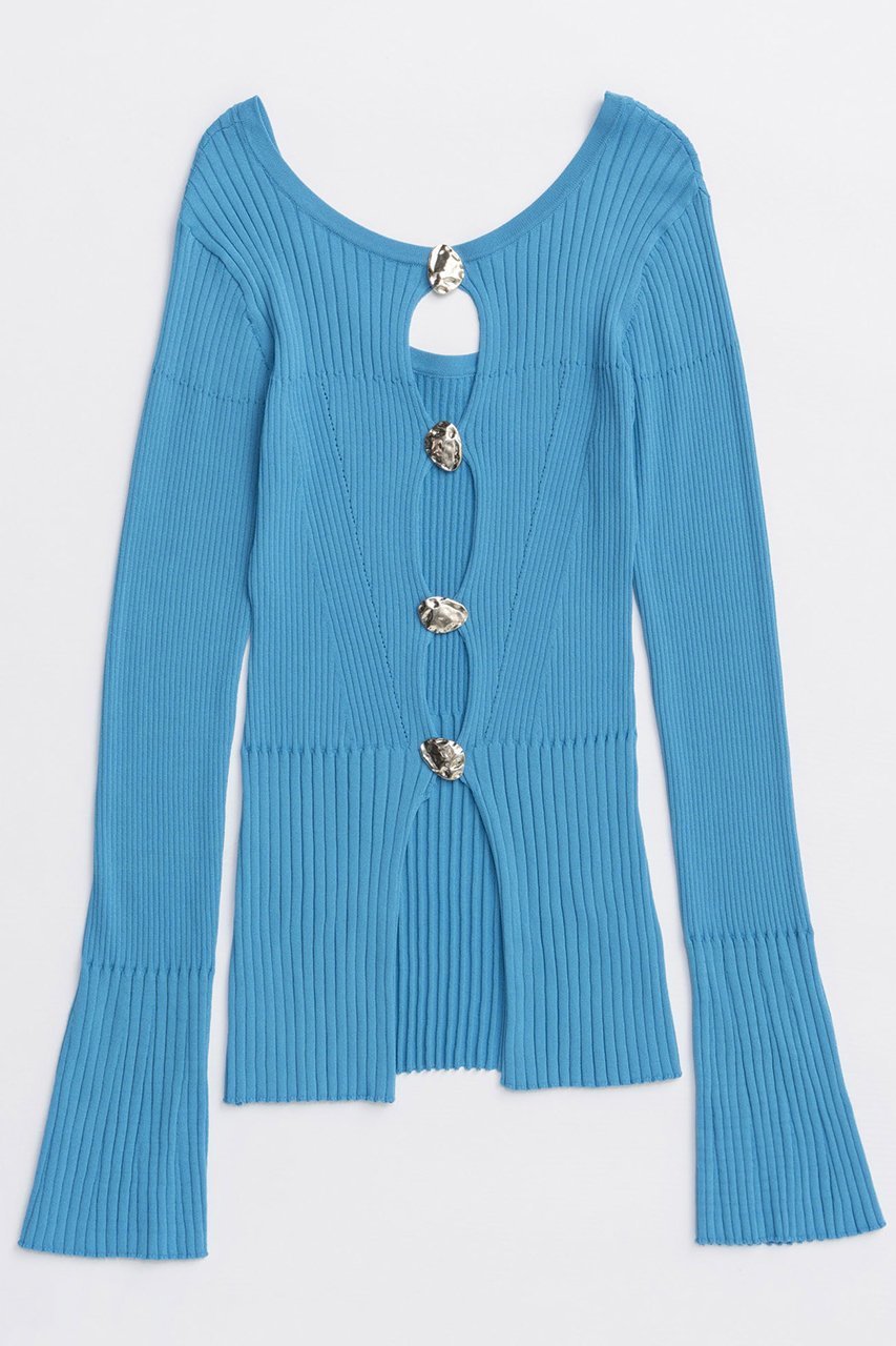 【メゾンスペシャル/MAISON SPECIAL】のButton Slit 2way Knit Tops/ボタンスリット2WAYニット インテリア・キッズ・メンズ・レディースファッション・服の通販 founy(ファニー) 　ファッション　Fashion　レディースファッション　Fashion for Women　トップス・カットソー　Cut & Sew Tops　ニット　Knit Tops & Sweaters　カジュアルプルオーバー・ニットトップス　Pullovers & Knit Tops / Casual Pullovers　2025年　2025　2025-2026秋冬・A/W　Autumn/Winter 2025–26 AW25–26　なめらか　Smooth, Silky Texture　インナー　Innerwear　スリット　Slit, Slit Detail　スリーブ　Sleeve, Long Sleeve / Short Sleeve　リュクス　Luxury, Elegant, High-End, Chic　ロング　Long, Long-Length　ワイドリブ　Wide Rib, Wide Ribbed Knit　A/W・秋冬　Autumn/Winter　BLU(ブルー)|ID: prp329100004631655 ipo3291000000033328827