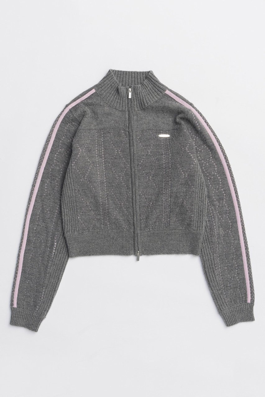 【メゾンスペシャル/MAISON SPECIAL】のOpenwork Knit Track Jacket/透かし編みニットトラックジャケット 人気、トレンドファッション・服の通販 founy(ファニー) 　ファッション　Fashion　レディースファッション　Fashion for Women　クラシック　Classic, Timeless Style　ショート　Short, Short Length　シンプル　Simple, Minimal　セットアップ　Set-Up, Coordinated Outfit　透かし　Cut-Out, Lacework　デニム　Denim, Jeans Material　トレンド　Trend, Trending Now　フェミニン　Feminine, Girly　フロント　Front, Front Design　モダン　Modern, Contemporary　A/W・秋冬　Autumn/Winter　おすすめ　Recommended / Our Picks　エレガント 上品　Elegant　2025年　2025　2025-2026秋冬・A/W　Autumn/Winter 2025–26 AW25–26　 other-1|ID: prp329100004631656 ipo3291000000033328843
