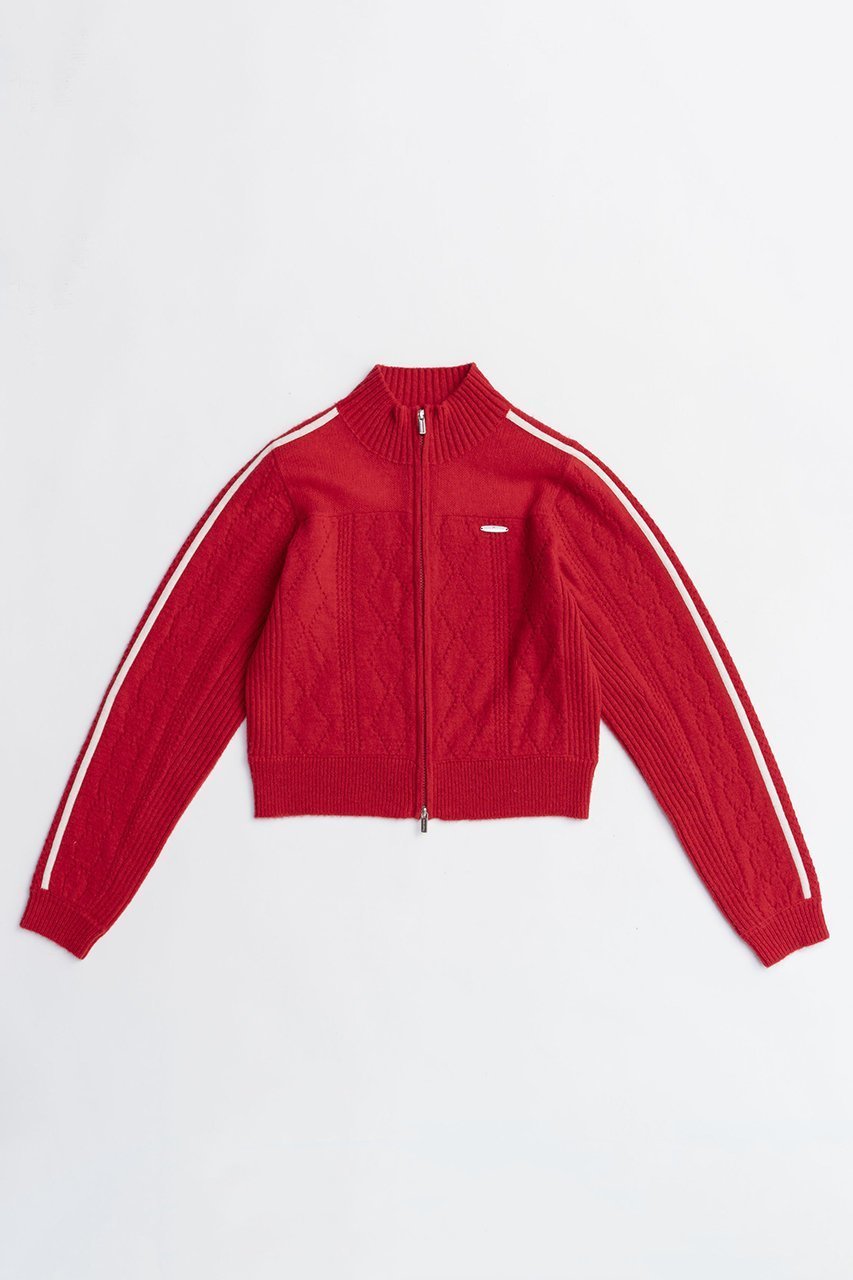【メゾンスペシャル/MAISON SPECIAL】のOpenwork Knit Track Jacket/透かし編みニットトラックジャケット インテリア・キッズ・メンズ・レディースファッション・服の通販 founy(ファニー) 　ファッション　Fashion　レディースファッション　Fashion for Women　クラシック　Classic, Timeless Style　ショート　Short, Short Length　シンプル　Simple, Minimal　セットアップ　Set-Up, Coordinated Outfit　透かし　Cut-Out, Lacework　デニム　Denim, Jeans Material　トレンド　Trend, Trending Now　フェミニン　Feminine, Girly　フロント　Front, Front Design　モダン　Modern, Contemporary　A/W・秋冬　Autumn/Winter　おすすめ　Recommended / Our Picks　エレガント 上品　Elegant　2025年　2025　2025-2026秋冬・A/W　Autumn/Winter 2025–26 AW25–26　RED(レッド)|ID: prp329100004631656 ipo3291000000033328845