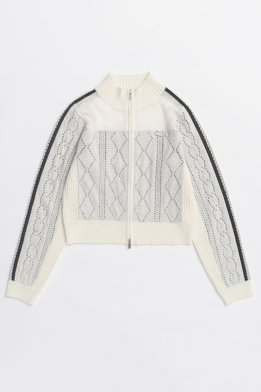 【メゾンスペシャル/MAISON SPECIAL】のOpenwork Knit Track Jacket/透かし編みニットトラックジャケット インテリア・キッズ・メンズ・レディースファッション・服の通販 founy(ファニー) 　ファッション　Fashion　レディースファッション　Fashion for Women　クラシック　Classic, Timeless Style　ショート　Short, Short Length　シンプル　Simple, Minimal　セットアップ　Set-Up, Coordinated Outfit　透かし　Cut-Out, Lacework　デニム　Denim, Jeans Material　トレンド　Trend, Trending Now　フェミニン　Feminine, Girly　フロント　Front, Front Design　モダン　Modern, Contemporary　A/W・秋冬　Autumn/Winter　おすすめ　Recommended / Our Picks　エレガント 上品　Elegant　2025年　2025　2025-2026秋冬・A/W　Autumn/Winter 2025–26 AW25–26　WHT(ホワイト)|ID: prp329100004631656 ipo3291000000033328846