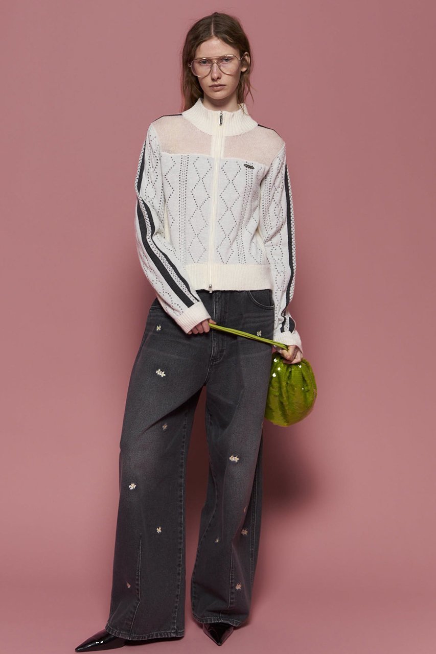 【メゾンスペシャル/MAISON SPECIAL】のOpenwork Knit Track Jacket/透かし編みニットトラックジャケット 人気、トレンドファッション・服の通販 founy(ファニー) 　ファッション　Fashion　レディースファッション　Fashion for Women　クラシック　Classic, Timeless Style　ショート　Short, Short Length　シンプル　Simple, Minimal　セットアップ　Set-Up, Coordinated Outfit　透かし　Cut-Out, Lacework　デニム　Denim, Jeans Material　トレンド　Trend, Trending Now　フェミニン　Feminine, Girly　フロント　Front, Front Design　モダン　Modern, Contemporary　A/W・秋冬　Autumn/Winter　おすすめ　Recommended / Our Picks　エレガント 上品　Elegant　2025年　2025　2025-2026秋冬・A/W　Autumn/Winter 2025–26 AW25–26　other-2|ID: prp329100004631656 ipo3291000000033328848