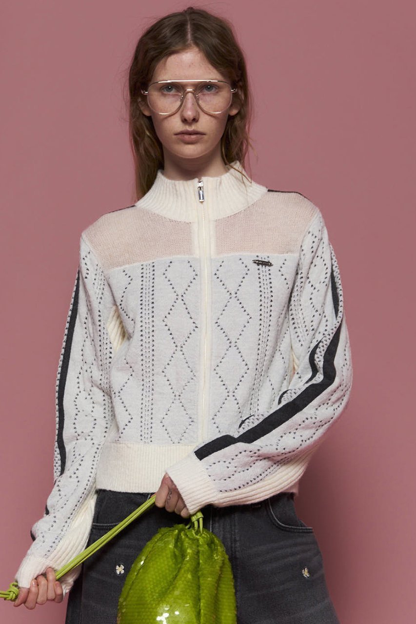 【メゾンスペシャル/MAISON SPECIAL】のOpenwork Knit Track Jacket/透かし編みニットトラックジャケット 人気、トレンドファッション・服の通販 founy(ファニー) 　ファッション　Fashion　レディースファッション　Fashion for Women　クラシック　Classic, Timeless Style　ショート　Short, Short Length　シンプル　Simple, Minimal　セットアップ　Set-Up, Coordinated Outfit　透かし　Cut-Out, Lacework　デニム　Denim, Jeans Material　トレンド　Trend, Trending Now　フェミニン　Feminine, Girly　フロント　Front, Front Design　モダン　Modern, Contemporary　A/W・秋冬　Autumn/Winter　おすすめ　Recommended / Our Picks　エレガント 上品　Elegant　2025年　2025　2025-2026秋冬・A/W　Autumn/Winter 2025–26 AW25–26　other-3|ID: prp329100004631656 ipo3291000000033328850