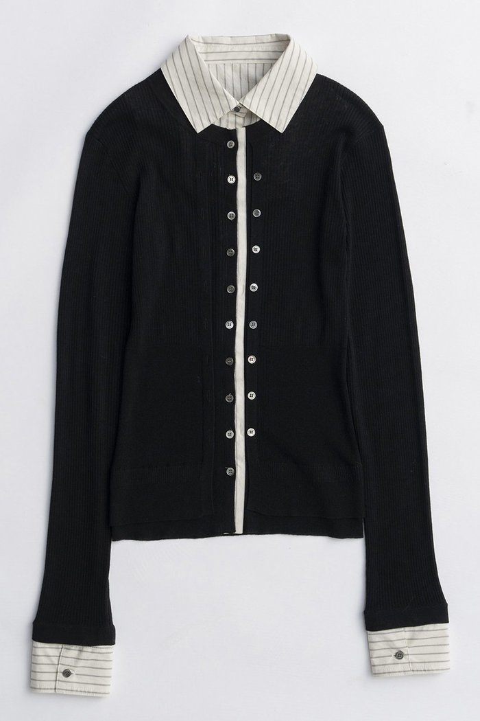 【メゾンスペシャル/MAISON SPECIAL】の2way Shirt Knit Docking Tops/2WAYシャツニット インテリア・キッズ・メンズ・レディースファッション・服の通販 founy(ファウニー) https://founy.com/ ファッション Fashion レディースファッション Fashion for Women トップス・カットソー Cut & Sew Tops ニット Knit Tops & Sweaters シャツ・ブラウス・オフィスカジュアル Elegant Blouses & Button-Ups カジュアルプルオーバー・ニットトップス Pullovers & Knit Tops / Casual Pullovers なめらか Smooth, Silky Texture カフス Cuff Design クラシック Classic, Timeless Style ストライプ Stripe, Striped Pattern ドッキング Docking, Mixed Material ハーフ Half, Half-Length ボトム Bottoms, Lower Wear |ID: prp329100004631662 ipo3291000000033328912