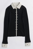 【メゾンスペシャル/MAISON SPECIAL】の2way Shirt Knit Docking Tops/2WAYシャツニット 人気、トレンドファッション・服の通販 founy(ファニー) ファッション Fashion レディースファッション Fashion for Women トップス・カットソー Cut & Sew Tops ニット Knit Tops & Sweaters シャツ・ブラウス・オフィスカジュアル Elegant Blouses & Button-Ups カジュアルプルオーバー・ニットトップス Pullovers & Knit Tops / Casual Pullovers なめらか Smooth, Silky Texture カフス Cuff Design クラシック Classic, Timeless Style ストライプ Stripe, Striped Pattern ドッキング Docking, Mixed Material ハーフ Half, Half-Length ボトム Bottoms, Lower Wear thumbnail BLK(ブラック)|ID: prp329100004631662 ipo3291000000033328913