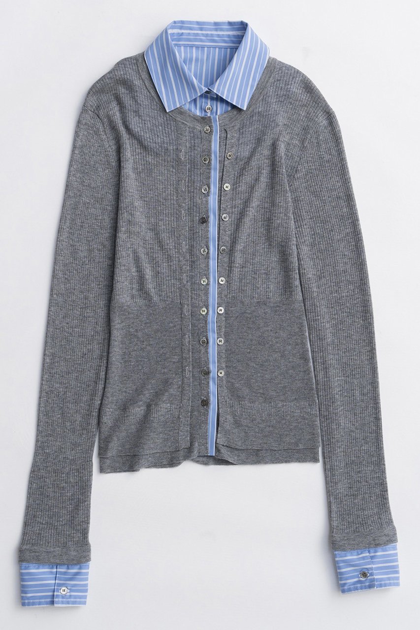【メゾンスペシャル/MAISON SPECIAL】の2way Shirt Knit Docking Tops/2WAYシャツニット インテリア・キッズ・メンズ・レディースファッション・服の通販 founy(ファニー) ファッション Fashion レディースファッション Fashion for Women トップス・カットソー Cut & Sew Tops ニット Knit Tops & Sweaters シャツ・ブラウス・オフィスカジュアル Elegant Blouses & Button-Ups カジュアルプルオーバー・ニットトップス Pullovers & Knit Tops / Casual Pullovers なめらか Smooth, Silky Texture カフス Cuff Design クラシック Classic, Timeless Style ストライプ Stripe, Striped Pattern ドッキング Docking, Mixed Material ハーフ Half, Half-Length ボトム Bottoms, Lower Wear GRY(グレー)|ID: prp329100004631662 ipo3291000000033328915