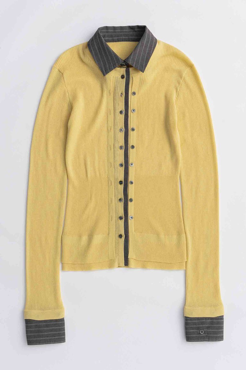 【メゾンスペシャル/MAISON SPECIAL】の2way Shirt Knit Docking Tops/2WAYシャツニット インテリア・キッズ・メンズ・レディースファッション・服の通販 founy(ファニー) ファッション Fashion レディースファッション Fashion for Women トップス・カットソー Cut & Sew Tops ニット Knit Tops & Sweaters シャツ・ブラウス・オフィスカジュアル Elegant Blouses & Button-Ups カジュアルプルオーバー・ニットトップス Pullovers & Knit Tops / Casual Pullovers なめらか Smooth, Silky Texture カフス Cuff Design クラシック Classic, Timeless Style ストライプ Stripe, Striped Pattern ドッキング Docking, Mixed Material ハーフ Half, Half-Length ボトム Bottoms, Lower Wear YEL(イエロー)|ID: prp329100004631662 ipo3291000000033328917