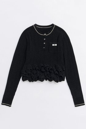 【メゾンスペシャル/MAISON SPECIAL】のRuffled Hem Chenille Knit Tops/ラッフルヘムモールニットトップス 人気、トレンドファッション・服の通販 founy(ファニー) ファッション Fashion レディースファッション Fashion for Women トップス・カットソー Cut & Sew Tops ニット Knit Tops & Sweaters カジュアルプルオーバー・ニットトップス Pullovers & Knit Tops / Casual Pullovers 2025年 2025 2025-2026秋冬・A/W Autumn/Winter 2025–26 AW25–26 なめらか Smooth, Silky Texture コンパクト Compact, Small Size テクスチャー Texture, Textured Fabric バランス Balance, Style Balance ベロア Velour, Soft Velvet モチーフ Motif, Design Theme エレガント 上品 Elegant A/W・秋冬 Autumn/Winter |ID:prp329100004631663
