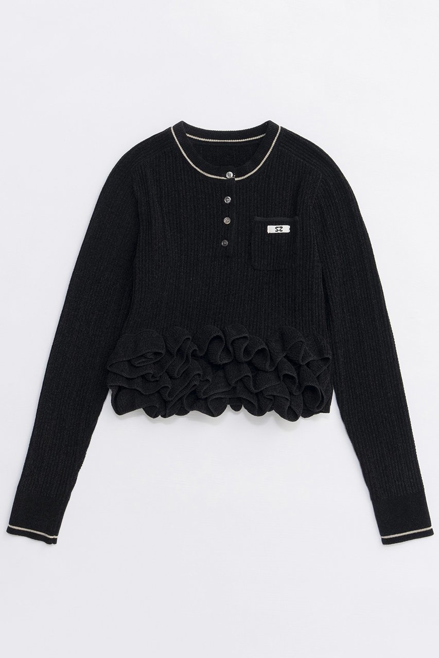 【メゾンスペシャル/MAISON SPECIAL】のRuffled Hem Chenille Knit Tops/ラッフルヘムモールニットトップス 人気、トレンドファッション・服の通販 founy(ファニー) 　ファッション　Fashion　レディースファッション　Fashion for Women　トップス・カットソー　Cut & Sew Tops　ニット　Knit Tops & Sweaters　カジュアルプルオーバー・ニットトップス　Pullovers & Knit Tops / Casual Pullovers　2025年　2025　2025-2026秋冬・A/W　Autumn/Winter 2025–26 AW25–26　なめらか　Smooth, Silky Texture　コンパクト　Compact, Small Size　テクスチャー　Texture, Textured Fabric　バランス　Balance, Style Balance　ベロア　Velour, Soft Velvet　モチーフ　Motif, Design Theme　エレガント 上品　Elegant　A/W・秋冬　Autumn/Winter　 other-1|ID: prp329100004631663 ipo3291000000033328923