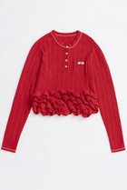 【メゾンスペシャル/MAISON SPECIAL】のRuffled Hem Chenille Knit Tops/ラッフルヘムモールニットトップス 人気、トレンドファッション・服の通販 founy(ファニー) ファッション Fashion レディースファッション Fashion for Women トップス・カットソー Cut & Sew Tops ニット Knit Tops & Sweaters カジュアルプルオーバー・ニットトップス Pullovers & Knit Tops / Casual Pullovers 2025年 2025 2025-2026秋冬・A/W Autumn/Winter 2025–26 AW25–26 なめらか Smooth, Silky Texture コンパクト Compact, Small Size テクスチャー Texture, Textured Fabric バランス Balance, Style Balance ベロア Velour, Soft Velvet モチーフ Motif, Design Theme エレガント 上品 Elegant A/W・秋冬 Autumn/Winter thumbnail RED(レッド)|ID: prp329100004631663 ipo3291000000033328926