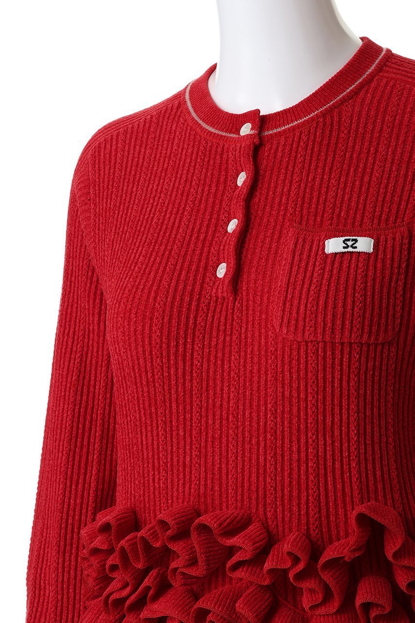 【メゾンスペシャル/MAISON SPECIAL】のRuffled Hem Chenille Knit Tops/ラッフルヘムモールニットトップス 人気、トレンドファッション・服の通販 founy(ファニー) 　ファッション　Fashion　レディースファッション　Fashion for Women　トップス・カットソー　Cut & Sew Tops　ニット　Knit Tops & Sweaters　カジュアルプルオーバー・ニットトップス　Pullovers & Knit Tops / Casual Pullovers　なめらか　Smooth, Silky Texture　コンパクト　Compact, Small Size　テクスチャー　Texture, Textured Fabric　バランス　Balance, Style Balance　ベロア　Velour, Soft Velvet　モチーフ　Motif, Design Theme　エレガント 上品　Elegant　新作・新入荷　New Arrivals / New In　other-7|ID: prp329100004631663 ipo3291000000033937551