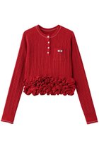 【メゾンスペシャル/MAISON SPECIAL】のRuffled Hem Chenille Knit Tops/ラッフルヘムモールニットトップス RED(レッド)|ID: prp329100004631663 ipo3291000000036532516