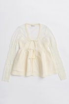 【メゾンスペシャル/MAISON SPECIAL】のSheer Peplum Cardigan/シアーペプラムカーディガン WHT(ホワイト)|ID: prp329100004631665 ipo3291000000033328949