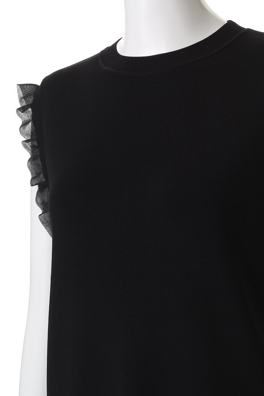 【プルミエ アロンディスモン/1er Arrondissement】のグリッターラッフルニットタンク 人気、トレンドファッション・服の通販 founy(ファニー) 　ファッション　Fashion　レディースファッション　Fashion for Women　トップス・カットソー　Cut & Sew Tops　ニット　Knit Tops & Sweaters　カジュアルプルオーバー・ニットトップス　Pullovers & Knit Tops / Casual Pullovers　2025年　2025　2025-2026秋冬・A/W　Autumn/Winter 2025–26 AW25–26　シンプル　Simple, Minimal　センター　Center, Center Line　タンク　Tank Top, Sleeveless Top　フェミニン　Feminine, Girly　フォルム　Silhouette, Form　フレア　Flare, Flared　マニッシュ　Mannish, Boyish　ラッフル　Ruffle, Frill　ワイド　Wide, Wide Fit　A/W・秋冬　Autumn/Winter　other-5|ID: prp329100004631666 ipo3291000000033328964