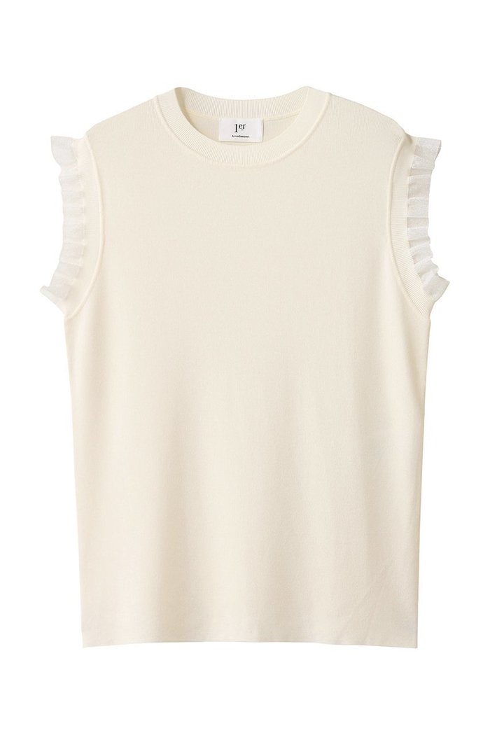 【プルミエ アロンディスモン/1er Arrondissement】のグリッターラッフルニットタンク インテリア・キッズ・メンズ・レディースファッション・服の通販 founy(ファニー) https://founy.com/ ファッション Fashion レディースファッション Fashion for Women トップス・カットソー Cut & Sew Tops ニット Knit Tops & Sweaters カジュアルプルオーバー・ニットトップス Pullovers & Knit Tops / Casual Pullovers シンプル Simple, Minimal センター Center, Center Line タンク Tank Top, Sleeveless Top フェミニン Feminine, Girly フォルム Silhouette, Form フレア Flare, Flared マニッシュ Mannish, Boyish ラッフル Ruffle, Frill ワイド Wide, Wide Fit |ID: prp329100004631666 ipo3291000000035797965