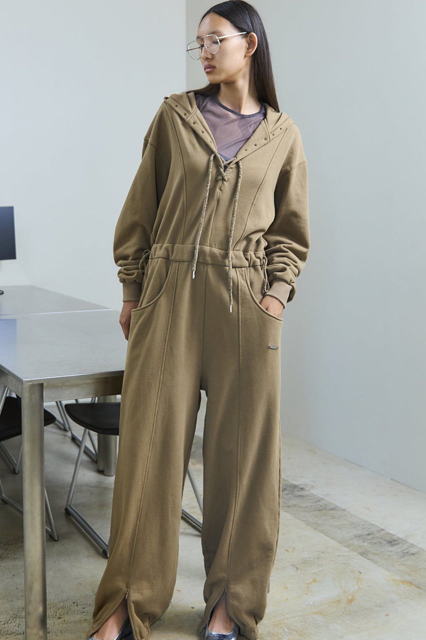 【メゾンスペシャル/MAISON SPECIAL】のLace Up Sweat Hood All-in-one/レースアップスウェットフードオールインワン 人気、トレンドファッション・服の通販 founy(ファニー) 　ファッション　Fashion　レディースファッション　Fashion for Women　パンツ　Pants & Trousers　2025年　2025　2025-2026秋冬・A/W　Autumn/Winter 2025–26 AW25–26　なめらか　Smooth, Silky Texture　スウェット / スエット　Sweatshirt, Sweatwear　ラップ　Wrap, Wrap Design　レース　Lace, Lace Fabric　冬　Winter / This Winter　A/W・秋冬　Autumn/Winter　other-7|ID: prp329100004631673 ipo3291000000033329055