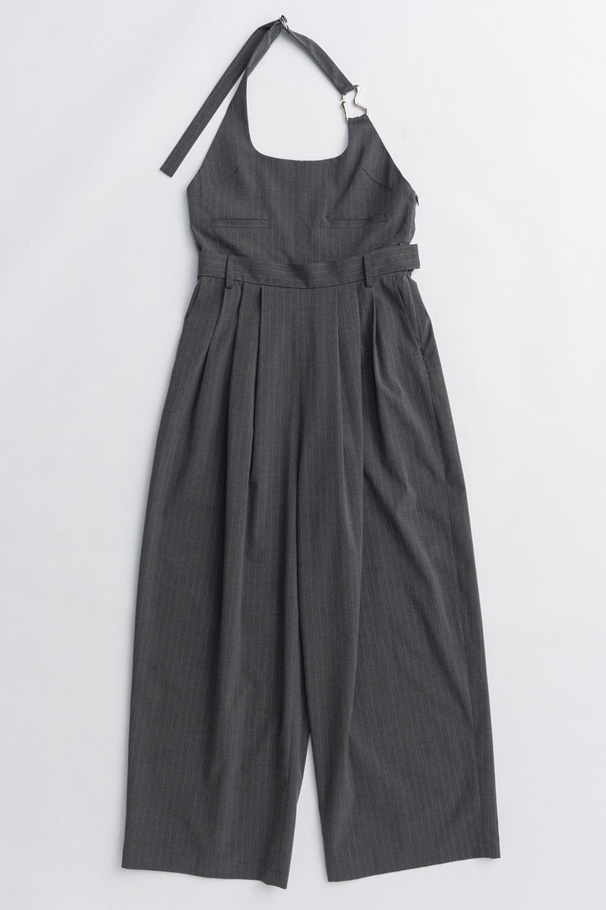 【メゾンスペシャル/MAISON SPECIAL】のHalter Neck All-in-one/ホルターネックオールインワン インテリア・キッズ・メンズ・レディースファッション・服の通販 founy(ファニー) 　ファッション　Fashion　レディースファッション　Fashion for Women　パンツ　Pants & Trousers　アシンメトリー　Asymmetrical Style　インナー　Innerwear　カッティング　Cutting Detail　ストライプ　Stripe, Striped Pattern　テーラード　Tailored, Tailored Fit　トレンド　Trend, Trending Now　ボトム　Bottoms, Lower Wear　ラップ　Wrap, Wrap Design　ワイド　Wide, Wide Fit　A/W・秋冬　Autumn/Winter　再入荷　Restock / Back in Stock　2025年　2025　2025-2026秋冬・A/W　Autumn/Winter 2025–26 AW25–26　GRY(グレー)|ID: prp329100004631675 ipo3291000000033329078