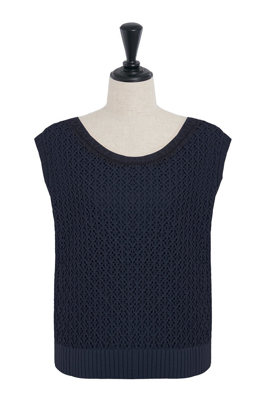 【デイジーリン/DAISY LIN】のKnit Top “Lady Tank” インテリア・キッズ・メンズ・レディースファッション・服の通販 founy(ファニー) 　ファッション　Fashion　レディースファッション　Fashion for Women　トップス・カットソー　Cut & Sew Tops　ニット　Knit Tops & Sweaters　カジュアルプルオーバー・ニットトップス　Pullovers & Knit Tops / Casual Pullovers　インナー　Innerwear　ウォッシャブル　Machine Washable　エレガント 上品　Elegant　洗える　Machine Washable　シアー　Sheer, See-Through　シンプル　Simple, Minimal　ハンド　Hand, Handmade　夏　Summer　ミッドナイトブルー|ID: prp329100004631709 ipo3291000000035651647
