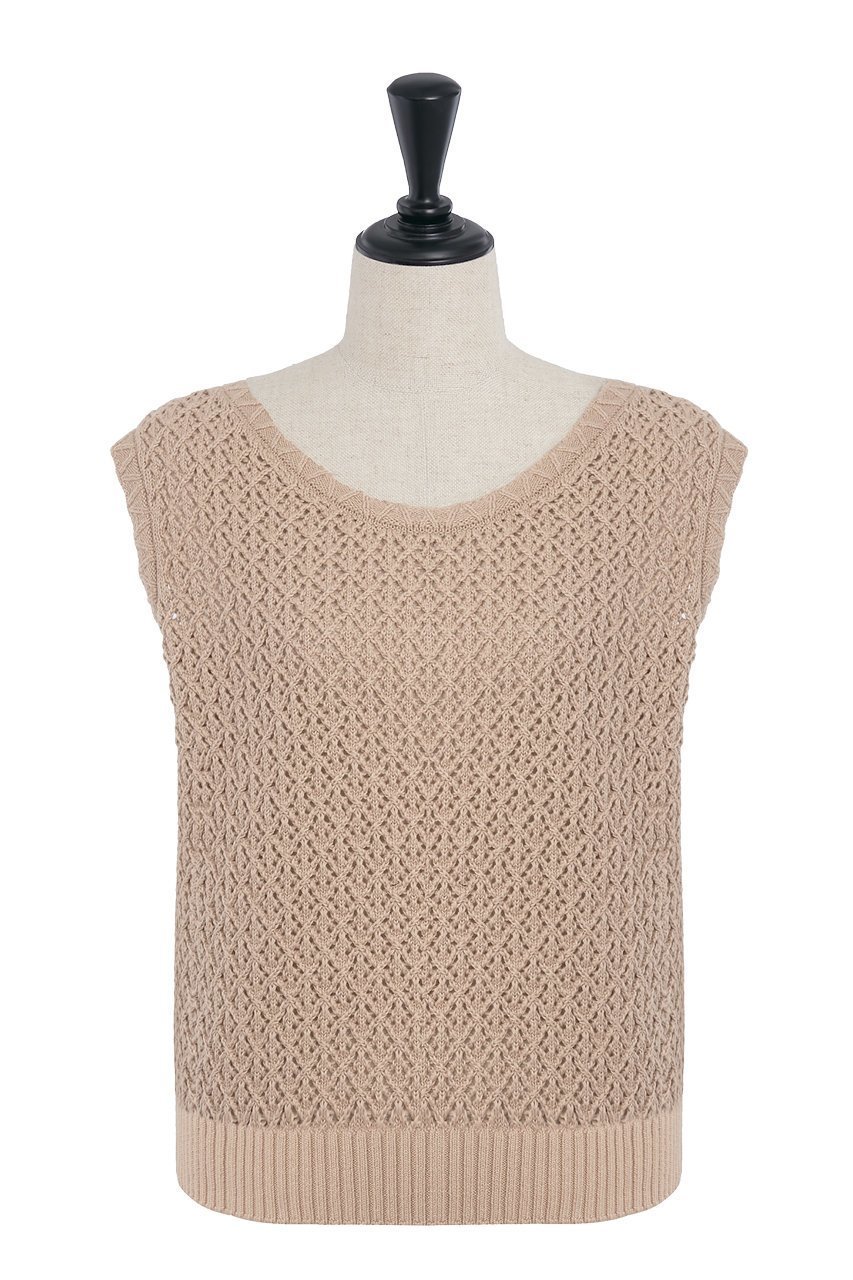 【デイジーリン/DAISY LIN】のKnit Top “Lady Tank” インテリア・キッズ・メンズ・レディースファッション・服の通販 founy(ファニー) 　ファッション　Fashion　レディースファッション　Fashion for Women　トップス・カットソー　Cut & Sew Tops　ニット　Knit Tops & Sweaters　カジュアルプルオーバー・ニットトップス　Pullovers & Knit Tops / Casual Pullovers　インナー　Innerwear　ウォッシャブル　Machine Washable　エレガント 上品　Elegant　洗える　Machine Washable　シアー　Sheer, See-Through　シンプル　Simple, Minimal　ハンド　Hand, Handmade　夏　Summer　ベージュ|ID: prp329100004631709 ipo3291000000035651648