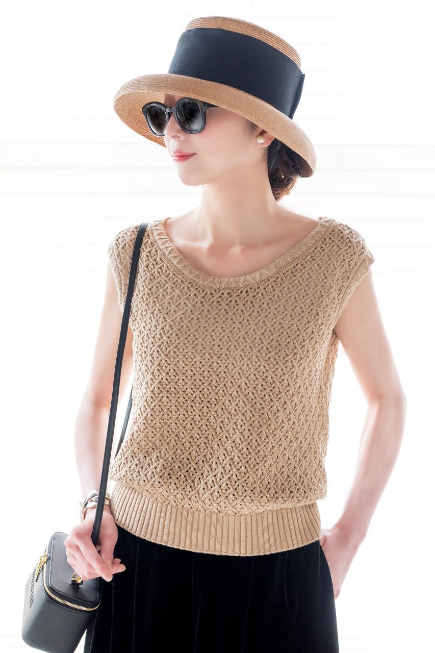 【デイジーリン/DAISY LIN】のKnit Top “Lady Tank” 人気、トレンドファッション・服の通販 founy(ファニー) 　ファッション　Fashion　レディースファッション　Fashion for Women　トップス・カットソー　Cut & Sew Tops　ニット　Knit Tops & Sweaters　カジュアルプルオーバー・ニットトップス　Pullovers & Knit Tops / Casual Pullovers　インナー　Innerwear　ウォッシャブル　Machine Washable　エレガント 上品　Elegant　洗える　Machine Washable　シアー　Sheer, See-Through　シンプル　Simple, Minimal　ハンド　Hand, Handmade　夏　Summer　other-5|ID: prp329100004631709 ipo3291000000035651655