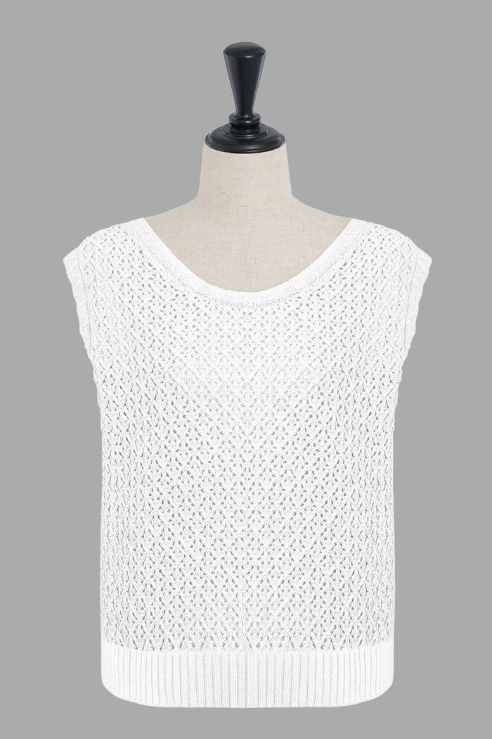 【デイジーリン/DAISY LIN】のKnit Top “Lady Tank” インテリア・キッズ・メンズ・レディースファッション・服の通販 founy(ファニー) https://founy.com/ ファッション Fashion レディースファッション Fashion for Women トップス・カットソー Cut & Sew Tops ニット Knit Tops & Sweaters カジュアルプルオーバー・ニットトップス Pullovers & Knit Tops / Casual Pullovers インナー Innerwear ウォッシャブル Machine Washable エレガント 上品 Elegant 洗える Machine Washable シアー Sheer, See-Through シンプル Simple, Minimal ハンド Hand, Handmade 夏 Summer |ID: prp329100004631709 ipo3291000000036532539