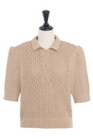 【デイジーリン/DAISY LIN】のKnit polo shirt “Pineapple Puff ” 人気、トレンドファッション・服の通販 founy(ファニー) ファッション Fashion レディースファッション Fashion for Women トップス・カットソー Cut & Sew Tops ニット Knit Tops & Sweaters シャツ・ブラウス・オフィスカジュアル Elegant Blouses & Button-Ups ポロシャツ・きれいめカジュアル Smart-Casual Polo Tops カジュアルプルオーバー・ニットトップス Pullovers & Knit Tops / Casual Pullovers インナー Innerwear ウォッシャブル Machine Washable 洗える Machine Washable シアー Sheer, See-Through 手編み Hand-Knitted, Handmade Knit フレアースカート Flared Skirt, A-Line Skirt ポロシャツ Polo Shirt, Collared Tee ワイド Wide, Wide Fit エレガント 上品 Elegant 新作・新入荷 New Arrivals / New In |ID:prp329100004631710