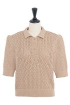 【デイジーリン/DAISY LIN】のKnit polo shirt “Pineapple Puff ” 人気、トレンドファッション・服の通販 founy(ファニー) ファッション Fashion レディースファッション Fashion for Women トップス・カットソー Cut & Sew Tops ニット Knit Tops & Sweaters シャツ・ブラウス・オフィスカジュアル Elegant Blouses & Button-Ups ポロシャツ・きれいめカジュアル Smart-Casual Polo Tops カジュアルプルオーバー・ニットトップス Pullovers & Knit Tops / Casual Pullovers インナー Innerwear ウォッシャブル Machine Washable 洗える Machine Washable シアー Sheer, See-Through 手編み Hand-Knitted, Handmade Knit フレアースカート Flared Skirt, A-Line Skirt ポロシャツ Polo Shirt, Collared Tee ワイド Wide, Wide Fit エレガント 上品 Elegant thumbnail ベージュ|ID: prp329100004631710 ipo3291000000035651660