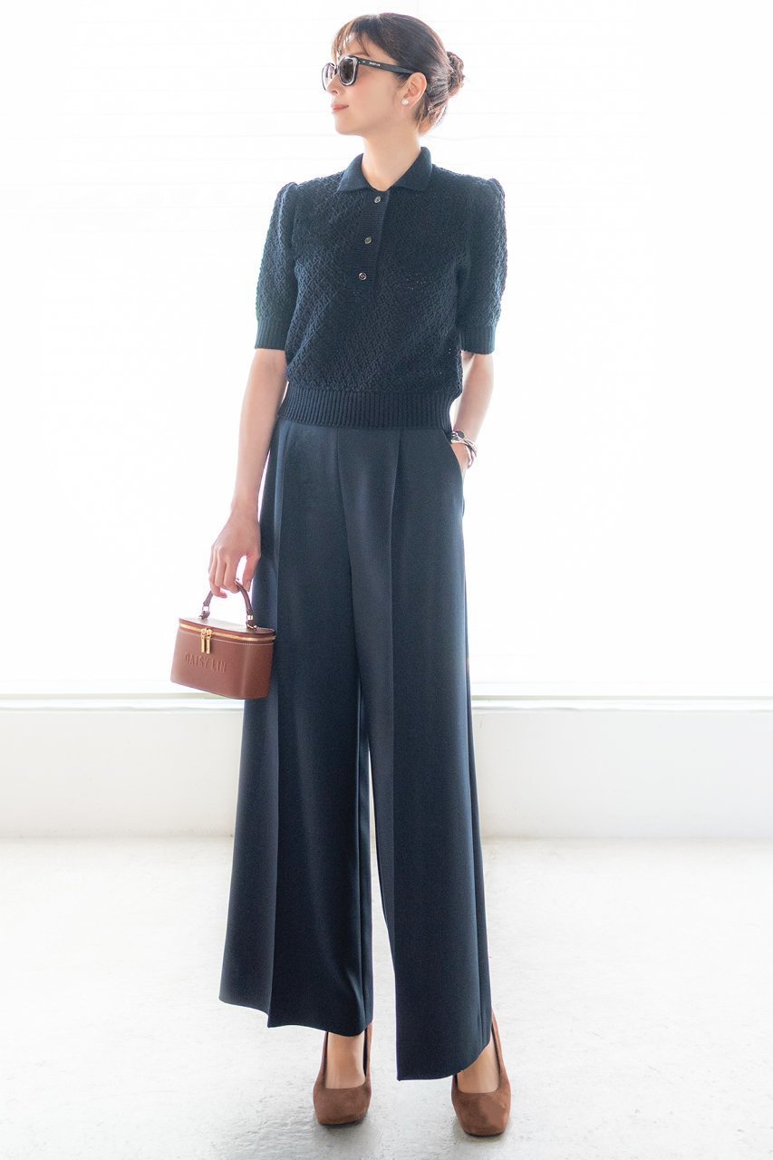 【デイジーリン/DAISY LIN】のKnit polo shirt “Pineapple Puff ” 人気、トレンドファッション・服の通販 founy(ファニー) 　ファッション　Fashion　レディースファッション　Fashion for Women　トップス・カットソー　Cut & Sew Tops　ニット　Knit Tops & Sweaters　シャツ・ブラウス・オフィスカジュアル　Elegant Blouses & Button-Ups　ポロシャツ・きれいめカジュアル　Smart-Casual Polo Tops　カジュアルプルオーバー・ニットトップス　Pullovers & Knit Tops / Casual Pullovers　インナー　Innerwear　ウォッシャブル　Machine Washable　洗える　Machine Washable　シアー　Sheer, See-Through　手編み　Hand-Knitted, Handmade Knit　フレアースカート　Flared Skirt, A-Line Skirt　ポロシャツ　Polo Shirt, Collared Tee　ワイド　Wide, Wide Fit　エレガント 上品　Elegant　other-5|ID: prp329100004631710 ipo3291000000035651667