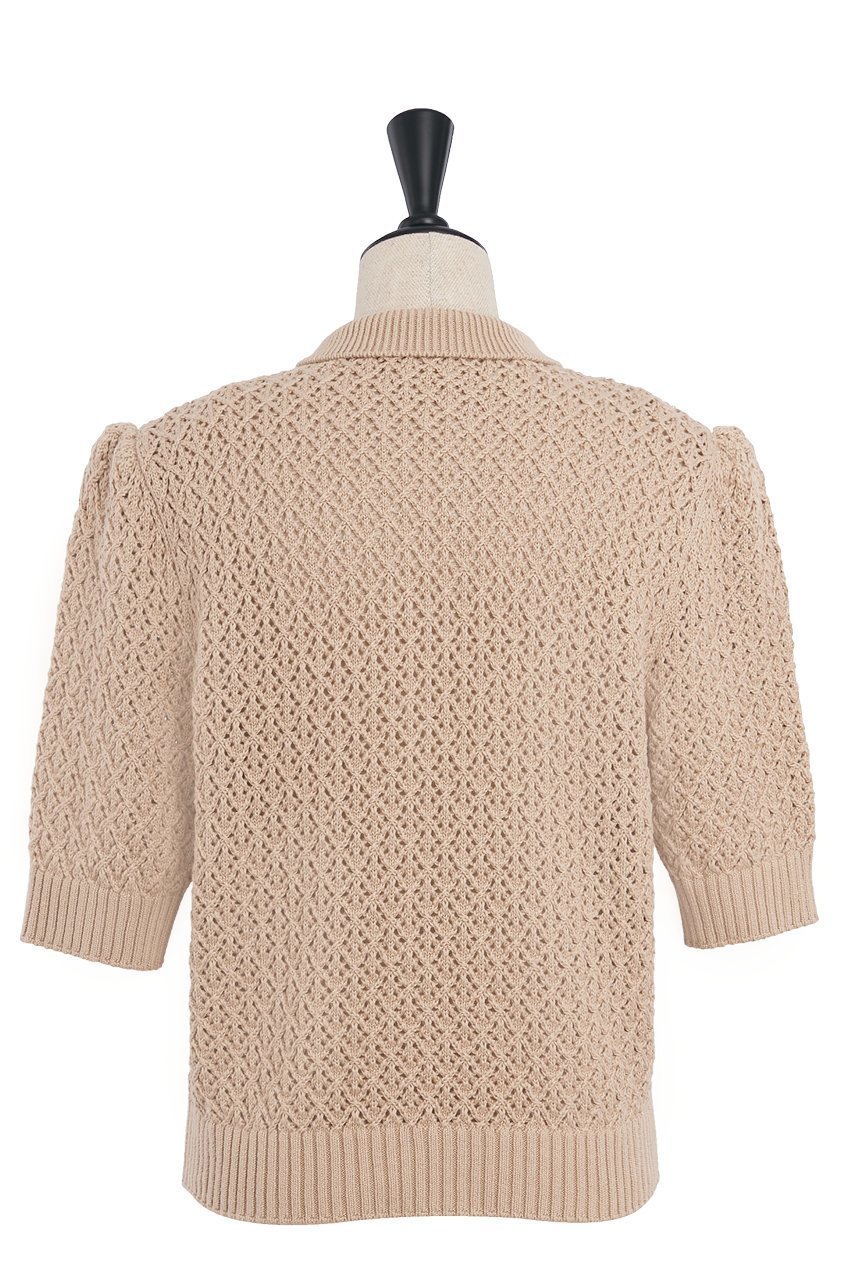 【デイジーリン/DAISY LIN】のKnit polo shirt “Pineapple Puff ” 人気、トレンドファッション・服の通販 founy(ファニー) ファッション Fashion レディースファッション Fashion for Women トップス・カットソー Cut & Sew Tops ニット Knit Tops & Sweaters シャツ・ブラウス・オフィスカジュアル Elegant Blouses & Button-Ups ポロシャツ・きれいめカジュアル Smart-Casual Polo Tops カジュアルプルオーバー・ニットトップス Pullovers & Knit Tops / Casual Pullovers インナー Innerwear ウォッシャブル Machine Washable 洗える Machine Washable シアー Sheer, See-Through 手編み Hand-Knitted, Handmade Knit フレアースカート Flared Skirt, A-Line Skirt ポロシャツ Polo Shirt, Collared Tee ワイド Wide, Wide Fit エレガント 上品 Elegant other-2|ID: prp329100004631710 ipo3291000000036490812