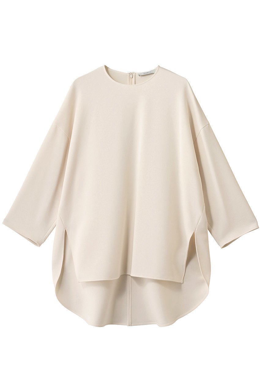 【ドメル/DOMELLE】のバック ラウンド ヘム ブラウス 人気、トレンドファッション・服の通販 founy(ファニー) 　ファッション　Fashion　レディースファッション　Fashion for Women　トップス・カットソー　Cut & Sew Tops　シャツ・ブラウス・オフィスカジュアル　Elegant Blouses & Button-Ups　ロングTシャツ・Tシャツ　Longline T-Shirts & Tees　カットソー・ベーシックTシャツ　Cut-and-Sewn Tops / Stretch Tees & Basics　2025年　2025　2025-2026秋冬・A/W　Autumn/Winter 2025–26 AW25–26　インナー　Innerwear　カッティング　Cutting Detail　シンプル　Simple, Minimal　ジャケット　Jacket, Outerwear　スリーブ　Sleeve, Long Sleeve / Short Sleeve　ドレープ　Drape, Draping Fabric　ラウンド　Round, Round Neck　ロング　Long, Long-Length　定番　Standard, Basic Item　A/W・秋冬　Autumn/Winter　 other-1|ID: prp329100004632780 ipo3291000000033341460