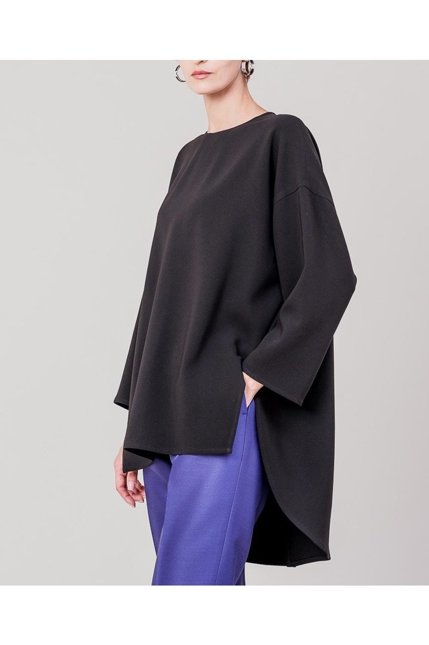 【ドメル/DOMELLE】のバック ラウンド ヘム ブラウス 人気、トレンドファッション・服の通販 founy(ファニー) 　ファッション　Fashion　レディースファッション　Fashion for Women　トップス・カットソー　Cut & Sew Tops　シャツ・ブラウス・オフィスカジュアル　Elegant Blouses & Button-Ups　ロングTシャツ・Tシャツ　Longline T-Shirts & Tees　カットソー・ベーシックTシャツ　Cut-and-Sewn Tops / Stretch Tees & Basics　2025年　2025　2025-2026秋冬・A/W　Autumn/Winter 2025–26 AW25–26　インナー　Innerwear　カッティング　Cutting Detail　シンプル　Simple, Minimal　ジャケット　Jacket, Outerwear　スリーブ　Sleeve, Long Sleeve / Short Sleeve　ドレープ　Drape, Draping Fabric　ラウンド　Round, Round Neck　ロング　Long, Long-Length　定番　Standard, Basic Item　A/W・秋冬　Autumn/Winter　other-7|ID: prp329100004632780 ipo3291000000033341470