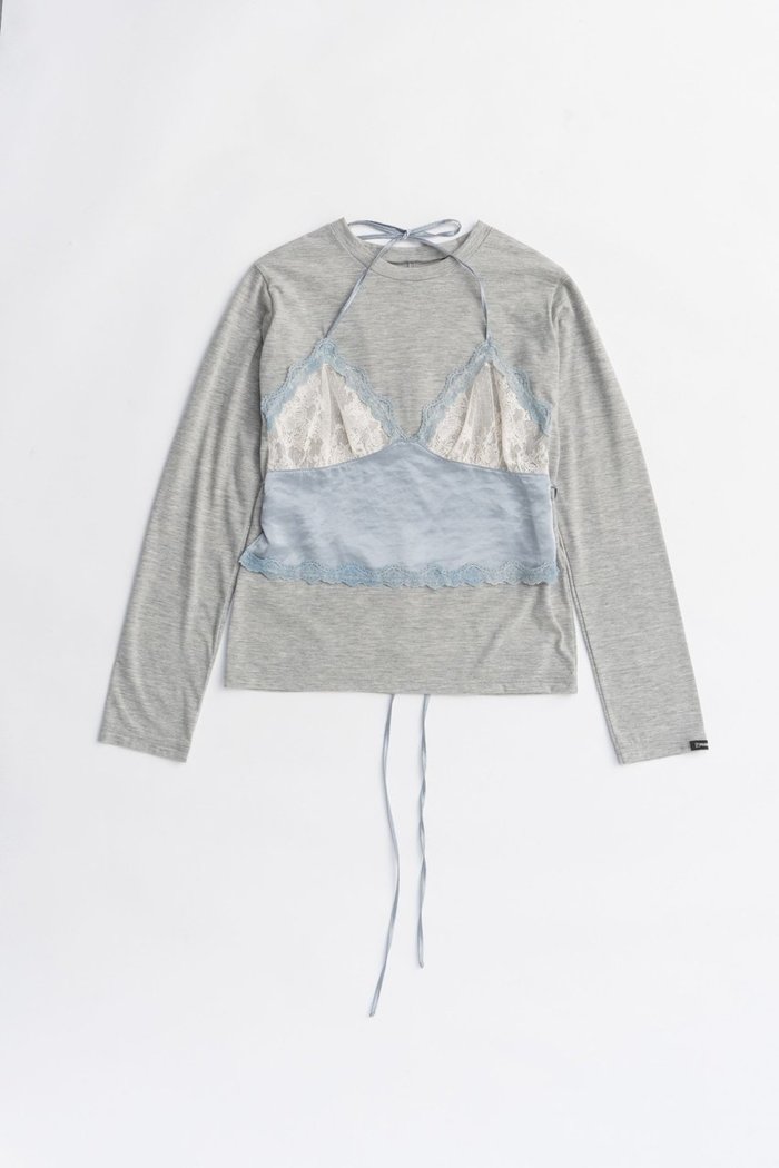 【プランク プロジェクト/PRANK PROJECT】のランジェリーコンビトップ / Lingerie Combi Top インテリア・キッズ・メンズ・レディースファッション・服の通販 founy(ファニー) https://founy.com/ ファッション Fashion レディースファッション Fashion for Women ワンピース Dresses トップス・カットソー Cut & Sew Tops 2025年 2025 2025-2026秋冬・A/W Autumn/Winter 2025–26 AW25–26 コンビ Combo, Combination Style サテン Satin, Glossy Fabric スリーブ Sleeve, Long Sleeve / Short Sleeve ドッキング Docking, Mixed Material ランジェリー Lingerie, Intimate Wear レース Lace, Lace Fabric ロング Long, Long-Length A/W・秋冬 Autumn/Winter |ID: prp329100004632782 ipo3291000000033341473