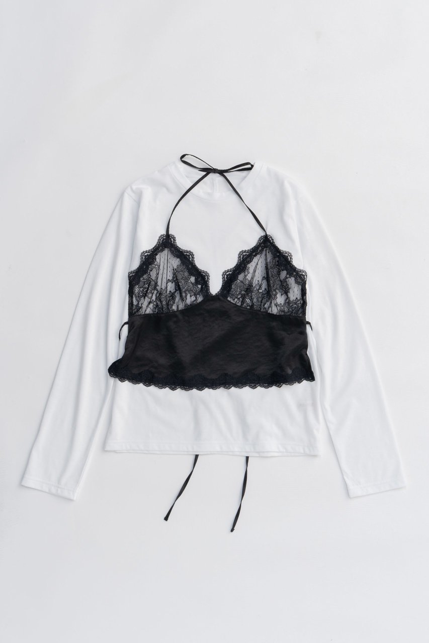 【プランク プロジェクト/PRANK PROJECT】のランジェリーコンビトップ / Lingerie Combi Top インテリア・キッズ・メンズ・レディースファッション・服の通販 founy(ファニー) 　ファッション　Fashion　レディースファッション　Fashion for Women　ワンピース　Dresses　トップス・カットソー　Cut & Sew Tops　2025年　2025　2025-2026秋冬・A/W　Autumn/Winter 2025–26 AW25–26　コンビ　Combo, Combination Style　サテン　Satin, Glossy Fabric　スリーブ　Sleeve, Long Sleeve / Short Sleeve　ドッキング　Docking, Mixed Material　ランジェリー　Lingerie, Intimate Wear　レース　Lace, Lace Fabric　ロング　Long, Long-Length　A/W・秋冬　Autumn/Winter　MLT(マルチカラー)|ID: prp329100004632782 ipo3291000000033341477