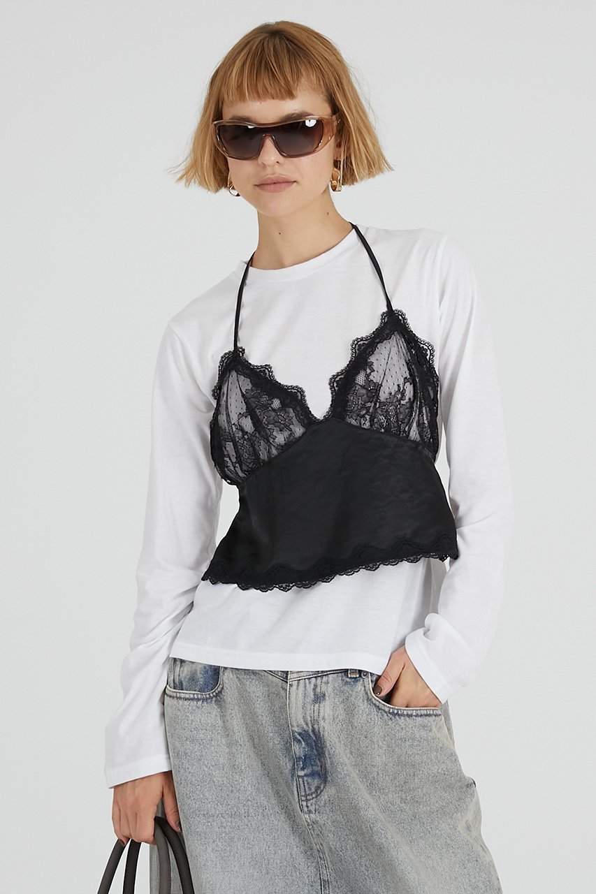 【プランク プロジェクト/PRANK PROJECT】のランジェリーコンビトップ / Lingerie Combi Top 人気、トレンドファッション・服の通販 founy(ファニー) 　ファッション　Fashion　レディースファッション　Fashion for Women　ワンピース　Dresses　トップス・カットソー　Cut & Sew Tops　2025年　2025　2025-2026秋冬・A/W　Autumn/Winter 2025–26 AW25–26　コンビ　Combo, Combination Style　サテン　Satin, Glossy Fabric　スリーブ　Sleeve, Long Sleeve / Short Sleeve　ドッキング　Docking, Mixed Material　ランジェリー　Lingerie, Intimate Wear　レース　Lace, Lace Fabric　ロング　Long, Long-Length　A/W・秋冬　Autumn/Winter　other-3|ID: prp329100004632782 ipo3291000000033341479