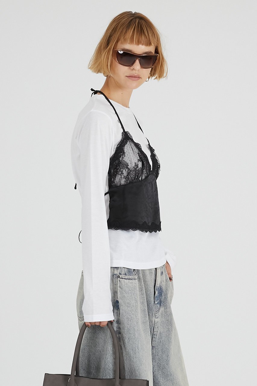 【プランク プロジェクト/PRANK PROJECT】のランジェリーコンビトップ / Lingerie Combi Top 人気、トレンドファッション・服の通販 founy(ファニー) 　ファッション　Fashion　レディースファッション　Fashion for Women　ワンピース　Dresses　トップス・カットソー　Cut & Sew Tops　2025年　2025　2025-2026秋冬・A/W　Autumn/Winter 2025–26 AW25–26　コンビ　Combo, Combination Style　サテン　Satin, Glossy Fabric　スリーブ　Sleeve, Long Sleeve / Short Sleeve　ドッキング　Docking, Mixed Material　ランジェリー　Lingerie, Intimate Wear　レース　Lace, Lace Fabric　ロング　Long, Long-Length　A/W・秋冬　Autumn/Winter　other-6|ID: prp329100004632782 ipo3291000000033341483