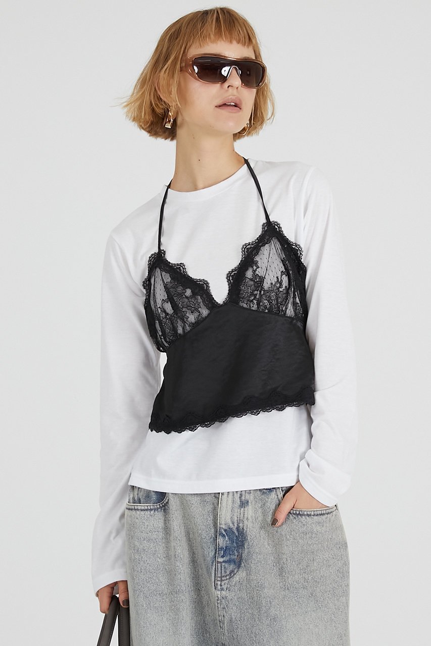 【プランク プロジェクト/PRANK PROJECT】のランジェリーコンビトップ / Lingerie Combi Top 人気、トレンドファッション・服の通販 founy(ファニー) 　ファッション　Fashion　レディースファッション　Fashion for Women　ワンピース　Dresses　トップス・カットソー　Cut & Sew Tops　2025年　2025　2025-2026秋冬・A/W　Autumn/Winter 2025–26 AW25–26　コンビ　Combo, Combination Style　サテン　Satin, Glossy Fabric　スリーブ　Sleeve, Long Sleeve / Short Sleeve　ドッキング　Docking, Mixed Material　ランジェリー　Lingerie, Intimate Wear　レース　Lace, Lace Fabric　ロング　Long, Long-Length　A/W・秋冬　Autumn/Winter　other-7|ID: prp329100004632782 ipo3291000000033341485