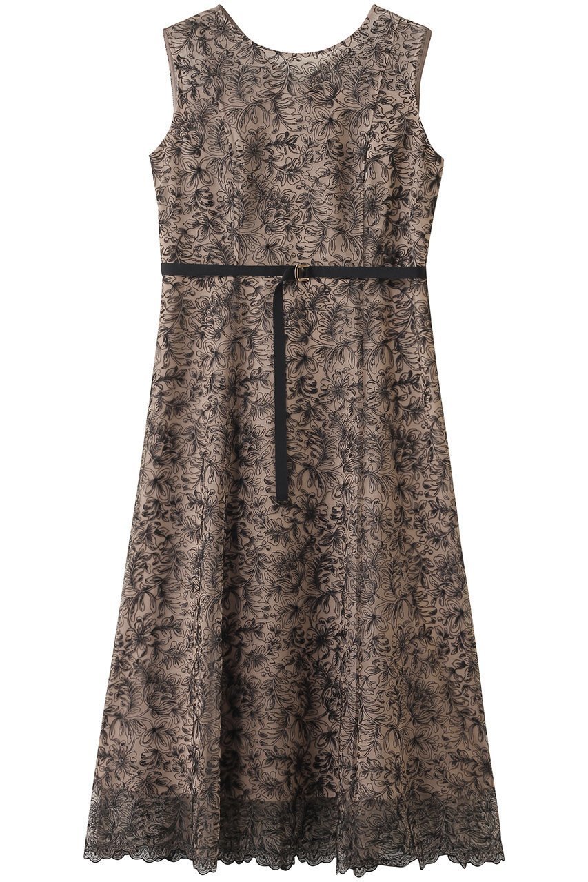 【アナイ/ANAYI】のレースフラワーチュールフレアワンピース インテリア・キッズ・メンズ・レディースファッション・服の通販 founy(ファニー) 　ファッション　Fashion　レディースファッション　Fashion for Women　ワンピース　Dresses　チュニック　Tunic Tops & Dresses　エレガント 上品　Elegant　ジュエリー　Jewelry, Accessories　チュニック　Tunic, Long Top　チュール　Tulip, Tulip Motif　フィット　Fit, Slim Fit　フレア　Flare, Flared　レース　Lace, Lace Fabric　ロング　Long, Long-Length　ベージュ|ID: prp329100004632785 ipo3291000000035562391